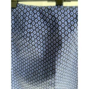 L.L. Bean Favorite Fit Geometric Pattern Blue Black Lined Mini Skirt Size 10P